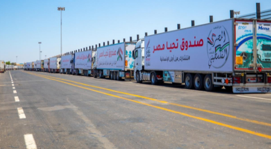 صندوق تحيا مصر : وصول قافلة مساعدات اغاثية عاجلة لـ أسوان 